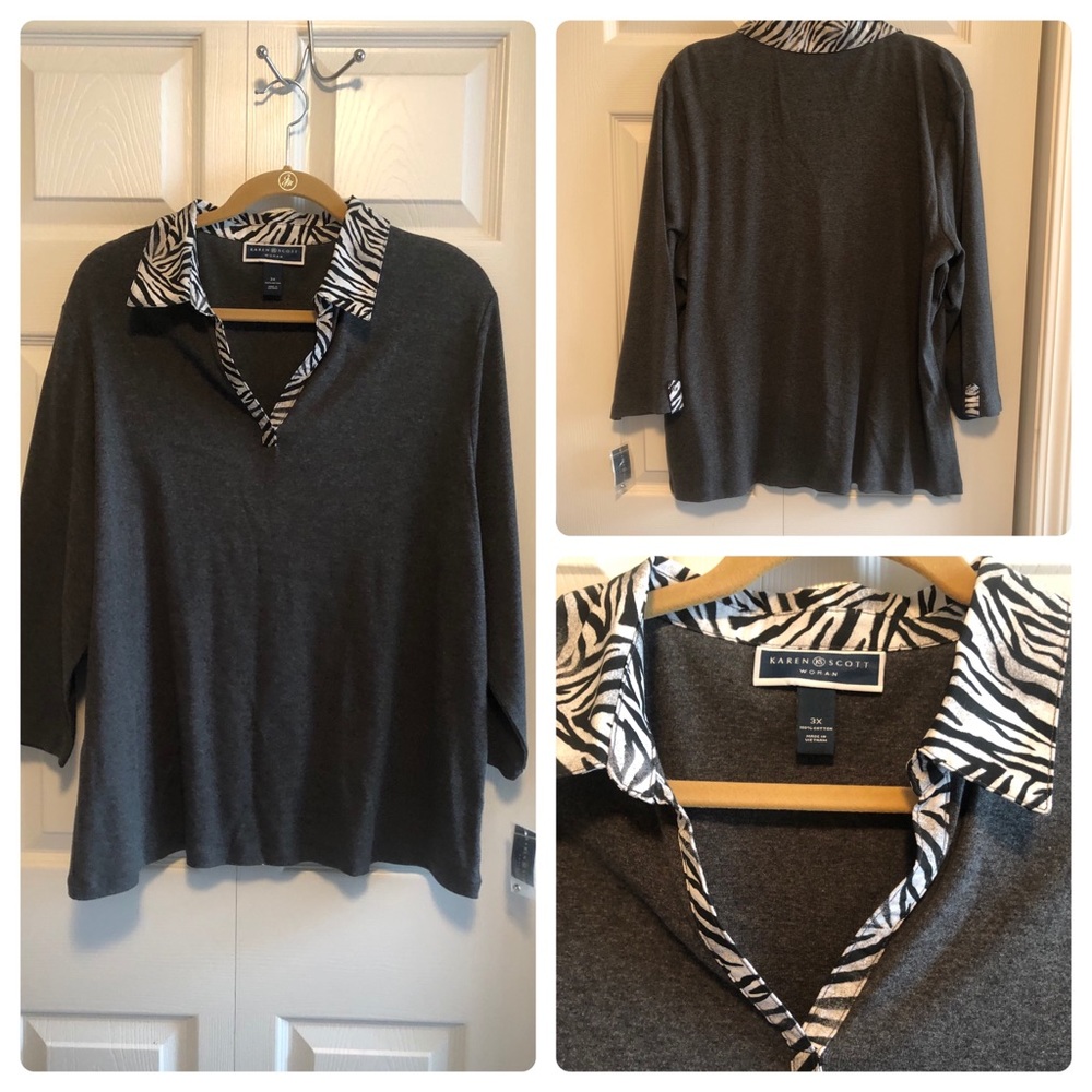 Karen Scott 3/4 Sleeve Top